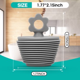 2 Pcs Universal Tub Stopper, Silicone Bathtub Stopper Bathtub Drain Stopper Plug for Kitchen Bathtub Sink Drains (2 Grey)