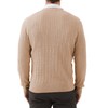Kallspin Men's Cardigan Sweater Wool Blend V Neck Cable Knit