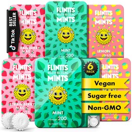 Flintts Mints After Party Pack – Sugar Free Mouthwatering Mints for Dry Mouth Relief & Freshness – Vegan Oral Health Support with Sparkle Effect – Pocket Travel Saliva Substitute, Lozenges Alternative