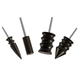 4pcs Leather Burnisher Bits for Rotary Tool, 4 Styles Leather Burnishing Tool Polished Head Ebony Burnishing Machine Accessories for Leather Craft Edges (Style 2)