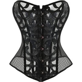 DKZQQ Corset Tops for Women Backless Outfit Bodyshaper Lace Up Strapless Bra Bustier Black S