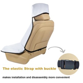 AOTOTON Waterproof Stain Resistant Towel Car Seat Cover，Universal Non-Slip for Car, Truck, SUV, Van Seat for Gym Workout,Swimming,Beach and Workout Outdoor ， Machine Washable (2pcs Pure White)