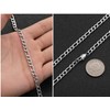 HSWYFCJY Silver Figaro Chain Men's Chain Necklace Stainless Steel Men's