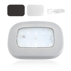 FSTURIOS Car Interior Ceiling Roof Light, Magnetic Wireless Dome Map Lamp 10 LEDs Bright Reading Lights, Universal USB Rechargeable Dome Light Fixture for RV Camper Trailer Boat (Gray)