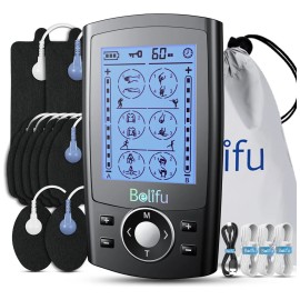 Tens Ems Masaje Electroestimulador Muscular Recargable, Terapia de Meridianos Pulsados con 24 Modos 10 pads de Electrodos
