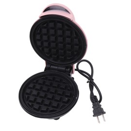 Mini Waffle Maker Stick Proof Double Sided Round Multifunctional Breakfast Machine for Toast Sandwich US Plug 110V Pink