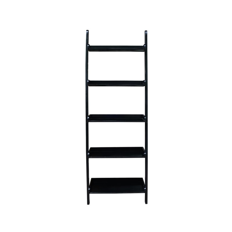 International Concepts 5 Tier Leaning Shelf, Black