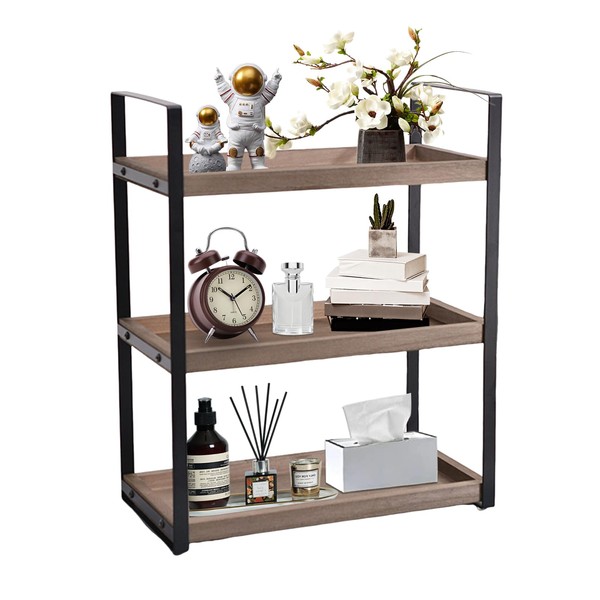 IGTOPS Standing Shelf with 2 Shelves, Storage Shelf, Bathroom Organiser,