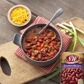 S & W Canned Kidney Beans (12 Pack), Vegan, Non-GMO, Natural Gluten-Free Bean, Sourced and Packaged in the USA, 15 Ounce Can