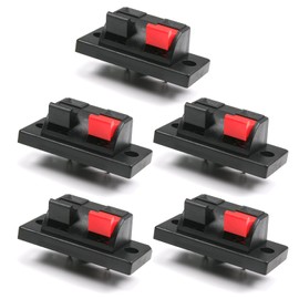 Fielect 5Pcs Spring Speaker Terminal Clip 2 Way Speaker Spring Connection Clip Jointing Clamp Jack Socket Push Release Connector Speaker Terminal Strip Block