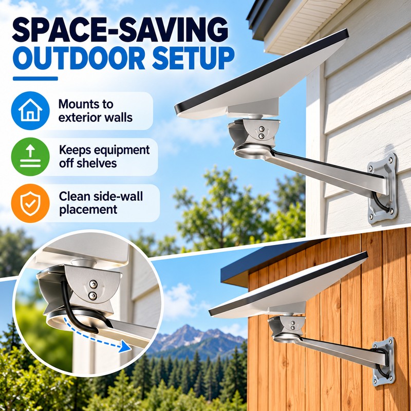 Adjustable Wall Mount Bracket for Starlink Mini SPX-04176000-501 – Silver
