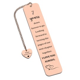 7 Year Anniversary Copper Gifts for Her Him - Copper Anniversary Day Gifts for Men Women Wedding Anniver-sary Day Gift for Couple Copper Anniver-sary Bookmark for Wife Husband White Elephant Christmas