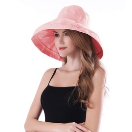 AIDIER Damen Faltbarer Leichter Sommerhut mit Breite Krempe UV Schutz Sonnenschutz Fischerhut Reisen Sonnenhut mit Kinnband Elegant UPF 50+ Sommer Hut Strandhut Gartenhut Anglerhut