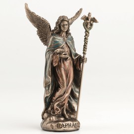 Veronese Design 4 Raphael The Archangel of Healing Polystone Hand Painted Bronze Finish Collectible Figurine Home Decor