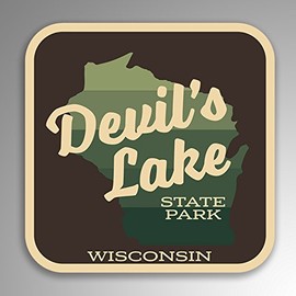 Devil's Lake State Park Wisconsin Vinyl Decal Sticker Retro Vintage Look 2-Pack 4-inches by 4-inches Premium Quality UV Protective Laminate SPS465