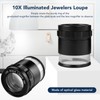 10X Illuminated Jewelers Loupe Interchangeable Scale 8LED Light 28mm Field
