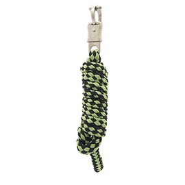 Pfiff 101933 Lead Rope, Braided, Panic Hook, Black/Green, Length 210 cm