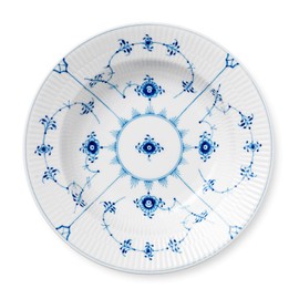 Royal Copenhagen 1017196 Blue Fluted Plain Deep Plate, 9.1 inches (23 cm), Wedding Gift, Gift