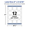 Avery Glossy White Arched Square Labels with Sure Feed, 2"