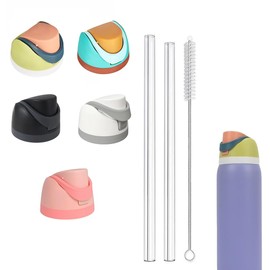 Straw Lid for Owala Freesip 24 oz 32oz 40 oz, Replacement Lid Accessories with Portable Flex Handle Cap for Owala Cup Water Bottle, Top Detachable Gasket Easy to Clean, BPA free,Gray (Mix1)