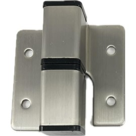Harris Hardware TP8410-B Stainless Steel Surface Mounted Gravity Activated Self Closing Hinge for Toilet Partion Door #4 Satin Finish, 1 Pair Left in, Right Out