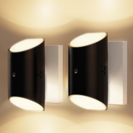 AMIR LED Night Light Plug in, LED Motion Sensor Night Light, Plug in Night Light with Light Sensor, 3 Modes, Warm White 3000K, Dimmable Night Light for Hallway Kitchen Bathroom, 2 Pack