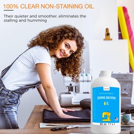 32 oz Fine Light Sewing Machine Oil and Lubricant, Commercial & Industrial Mineral Sewing Machine Oil for Lubricating Moving Parts of Textile Machinery, by OAIEGSD