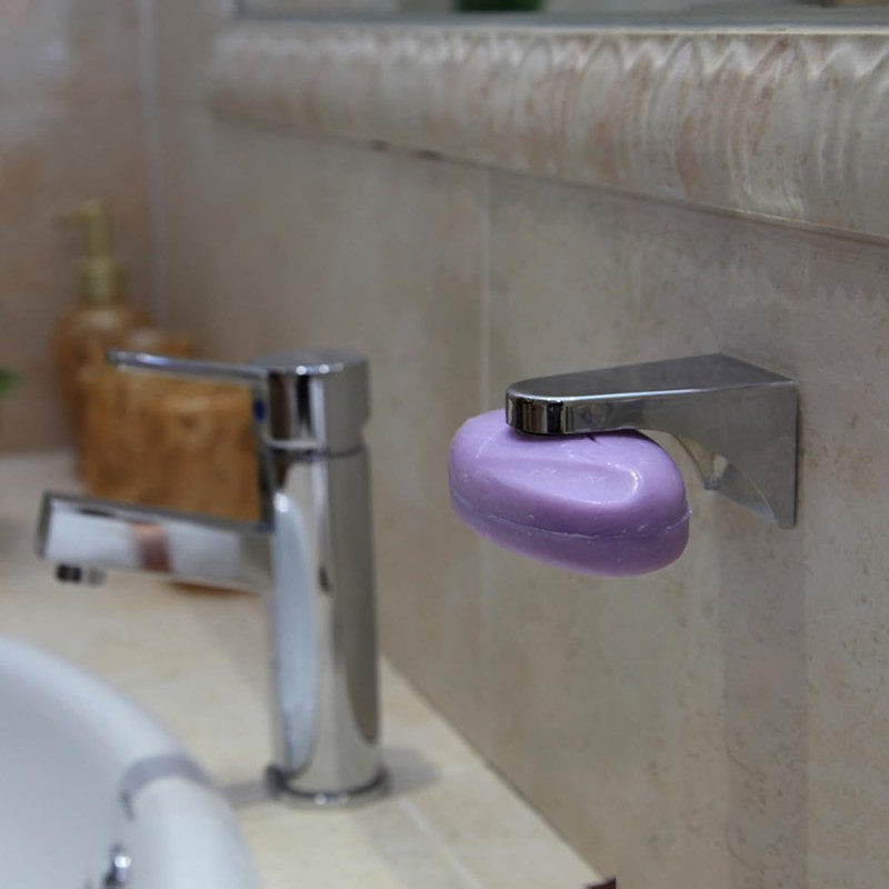 Magnetic Soap Holder with Suction Cup for Bathroom | Wall-Mounted