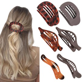 Hair Claw Clips 6Pcs Large Strong Hold Flat Hair Clip for Thick Thin Hair, French Matte Hair Clamps Acrylic Nonslip Jaw Clips for Women and Girls Decoration