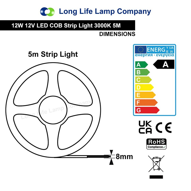 Long Life Lamp Company Warm White LED Tape Strip Light