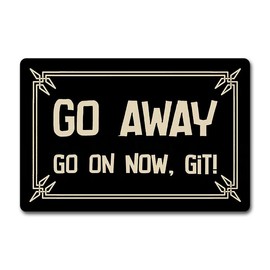 Humorous Rubber Welcome Mat for Entryway - 23.6x15.7 Inch Non-Slip Funny Doormat with 'Go Away ' Message - Indoor/Outdoor Use