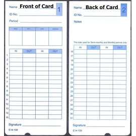 (500) COMPUMATIC Compatible Lathem 400E Time Cards, Form E14, 5 Packs of 100