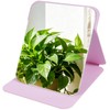 FINDCOZZIE Pink Folding Travel Mirror, 6x4 inches PU Portable Adjustable