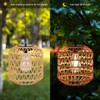 Livinlarge Solar Pendant Light Outdoor,Chandelier Hanging Lantern with Edison Bulb,Boho