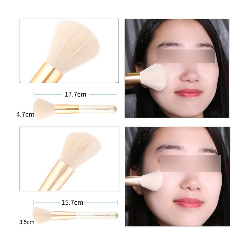 ZOREYA 10pcs Pearl White Portable Professional Makeup Blending Brushes Set
