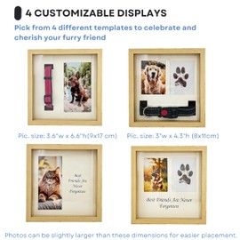 OtterPets Memorial Picture Frame for Pets - Paw Print Kit - Remembrance for Dogs & Cats - Shadow Box with Collar - Keepsake Tribute for Sympathy - Loss of Dog Bereavement Gift [Natural]