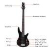 Glarry GIB 5 String Full Size Electric Bass Guitar SS