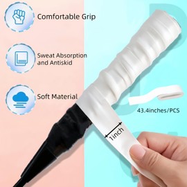 TOBDPYG 6 Pcs Tennis Racket Grip Tape,Ultra Absorbent Tennis Racquet Grip Wrap for Tennis Overgrip Badminton Overgrip Hockey Overgrip Pickleball Overgrip(Black)