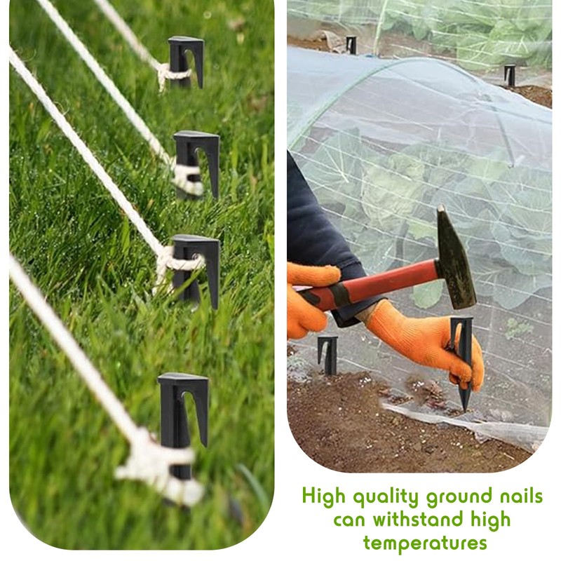 100Pcs Universal Ground Anchor Peg, Durable Boundary Wire Pegs Plastic