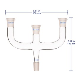 Labasics 4 Way Claisen Distillation Adapter with 14/20 Joints Connecting Adapter Lab Supply
