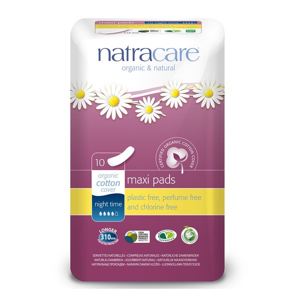 NatraCare Organic & Natural Maxi Pad Night Time 10 Pads