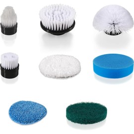 YKYI Replaceable Brush Heads Set,8 Pack for 𝐄𝐥𝐞𝐜𝐭𝐫𝐢𝐜 𝐒𝐩𝐢𝐧 𝐒𝐜𝐫𝐮𝐛𝐛𝐞𝐫,Suitable for Model ANS-8051A/8050 Power Shower Scrubber,for Household Cleaning and Heavy Oil Pollution Cleaning