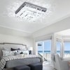 Cainjiazh Crystal Chandeliers Crystal LED Ceiling Light 11.8" Square Flush