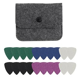 20 Pieces Felt Ukulele Picks,Felt Heart Shape Pick for Ukulele Guitar Bass with pick holder case (Bastic 5 Colors)