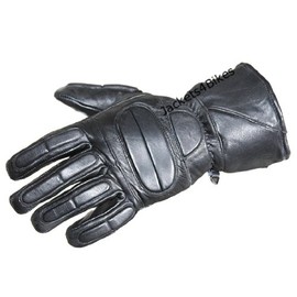 Men’s Winter Gauntlet Motorcycle Gloves, 100% Natural Sheep Leather, Thinsulate Thermal Heated Lining, Full Windproof Cold Weather Water Resistant, Reinforced Warm Biker Driving Glove Black M