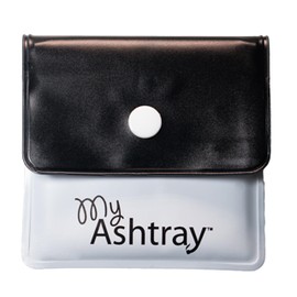 Portable Pocket Ashtray- Smell Proof PVC Small Plastic Wallets with Sturdy Plastic Button, Fireproof Lining, Aluminium Foil, Thermal Foam - Plastic Purse, Black & White Singles Pack