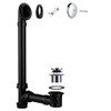 Uni-Green Black 1-1/2” Tubular Tip-Toe Bathtub Waste Drain Kit, Coarse
