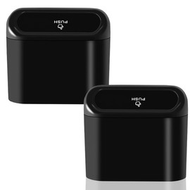 2 PCS Bote de Basura del Coche, Mini Cubo de Basura para Coche con Tapa, para Colgar, Prueba de Fugas, papeleras compactas para coche para coche, oficina, hogar