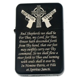 Gifts Infinity Boondock Saints Prayer Windproof Oil Lighter – Refillable Metal Pocket Lighter, Collectible Smoking Accessory & Gift for Men and Women (BK - 2)