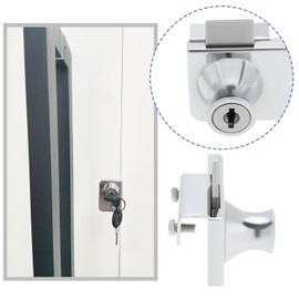 SING F LTD 1 Pack Zinc Alloy Double-Open Glass Showcase Lock Replacement Locks Without DrillingSafety Lock for 5mm -9mm Thick Glass Door (with 2 Keys)